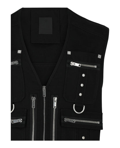 Givenchy Multi-Pocket Wool Vest Black