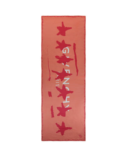 Givenchy New Artwork Print Scarf Salmon