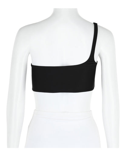 Givenchy One-Shoulder Bikini Top Black White