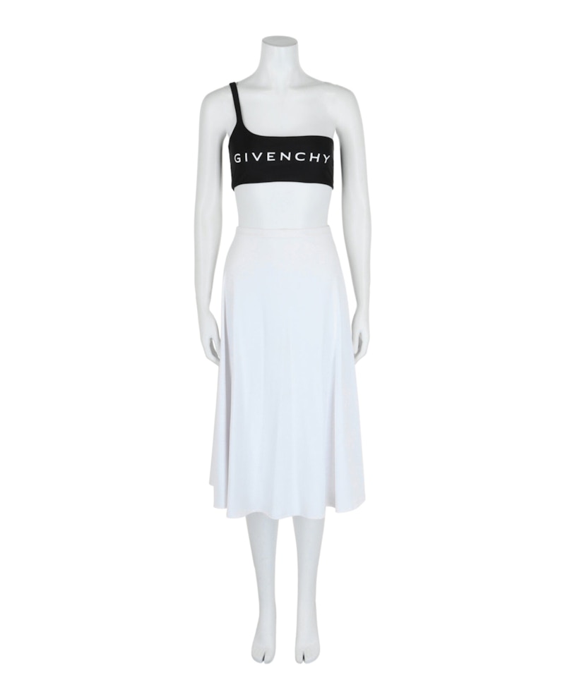 Givenchy One-Shoulder Bikini Top Black White