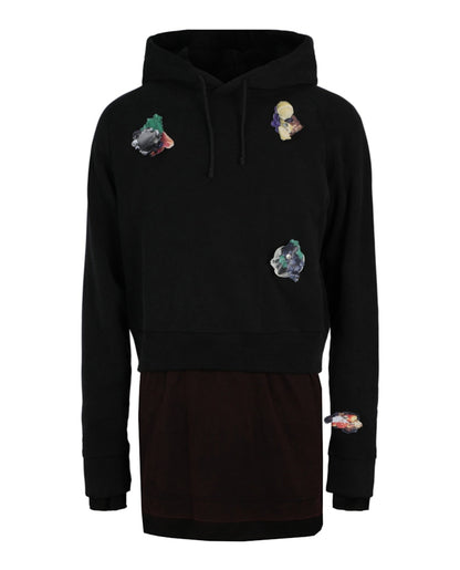 Givenchy Overlapped Hoodie In Cotton With Decals Multi