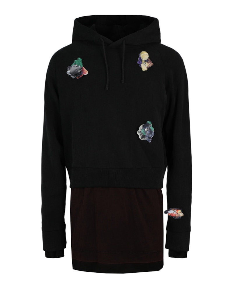 Givenchy Overlapped Hoodie In Cotton With Decals Multi