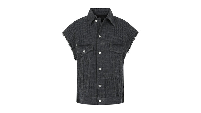 Givenchy Oversized 4G Denim Vest Charcoal