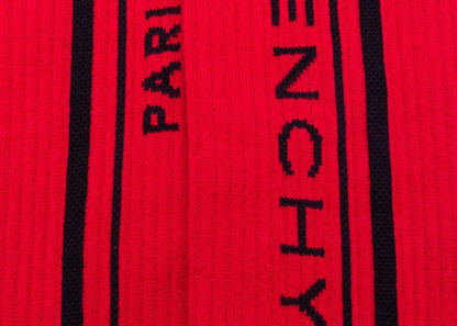 Givenchy Paris Logo Socks Red/Black