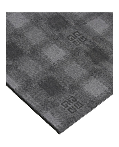 Givenchy Plaid 4G Logo Scarf Grey