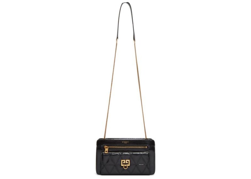 Givenchy Quilted Double G Plaque Crossbody Bag Black
