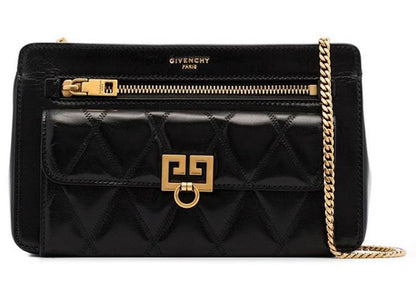 Givenchy Quilted Double G Plaque Crossbody Bag Black