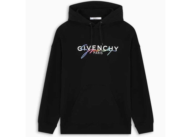 Givenchy Rainbow Signature Hoodie Black