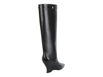 Givenchy Raven Tall Leather Wedge Boots Black (Women's)