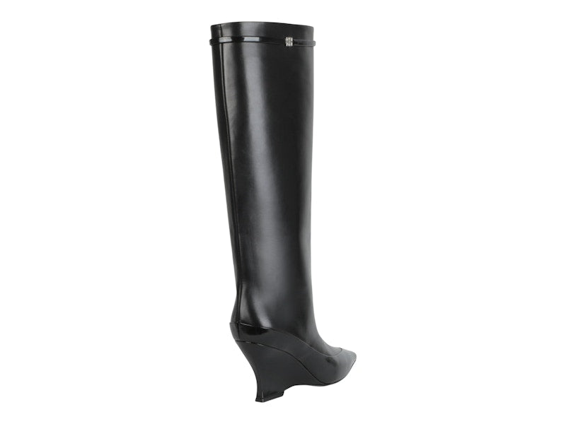 Givenchy Raven Tall Leather Wedge Boots Black (Women's)