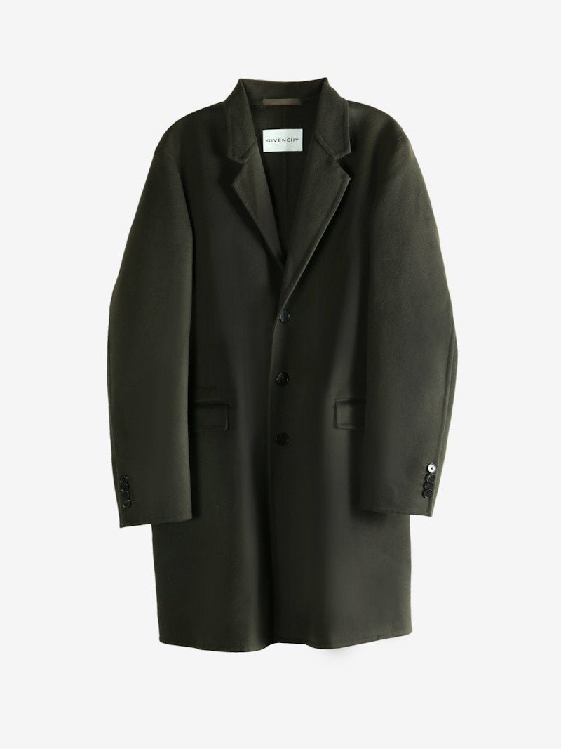 Givenchy Regular Fit Double Face 3Bt Coat Dark Khaki
