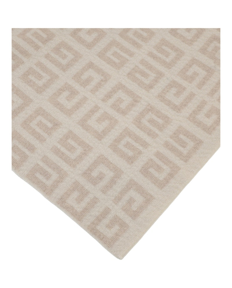 Givenchy Reversible Logo Wool Scarf White