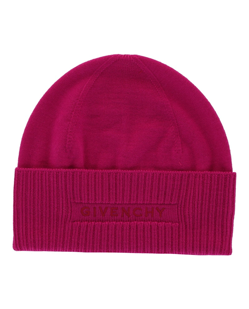 Givenchy Ribbed Embroidered Logo Beanie Peony Multi