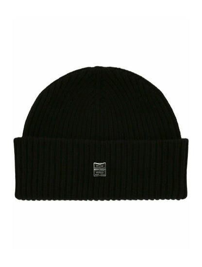 Givenchy Ribbed Wool-Blend Beanie Black