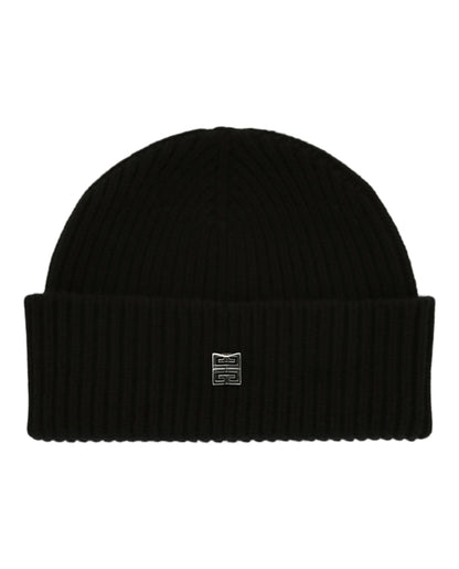 Givenchy Ribbed Wool-Blend Beanie Black