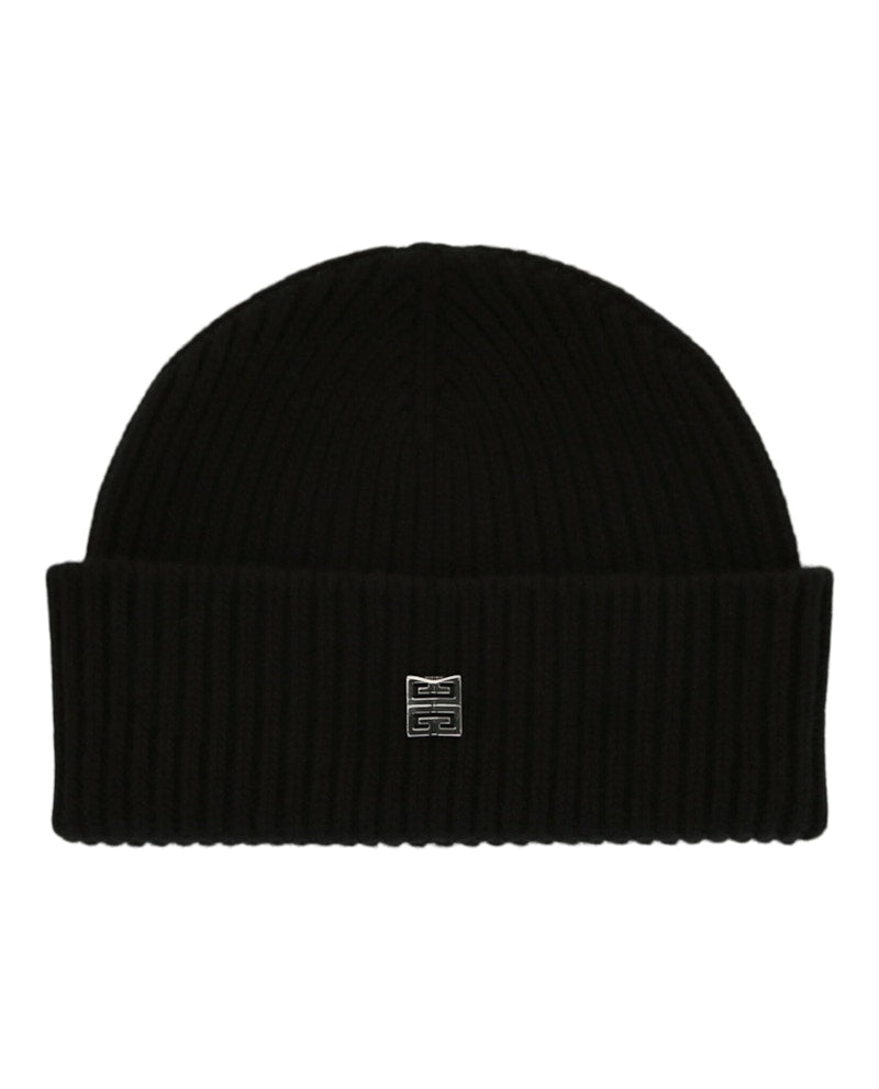 Givenchy Ribbed Wool-Blend Beanie Black