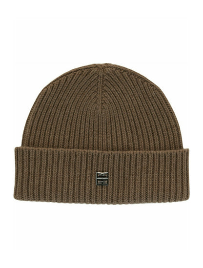 Givenchy Ribbed Wool-Blend Beanie Dark Beige