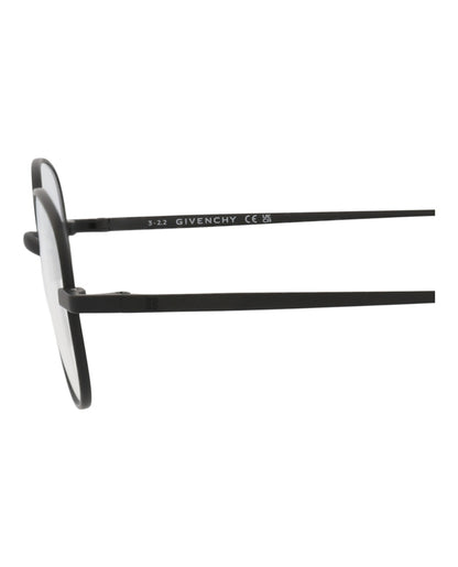 Givenchy Round-Frame Titanium Optical Frames Black Black Transparent (GV50017U-45-002)