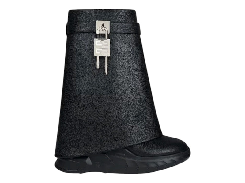 Givenchy Shark Lock Ankle Boots Biker Black Natural (Women's)