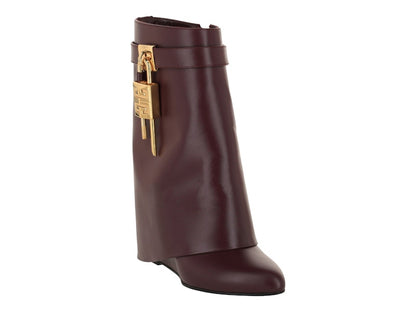 Givenchy Shark Lock Ankle Boots Oxblood Red (Women's)