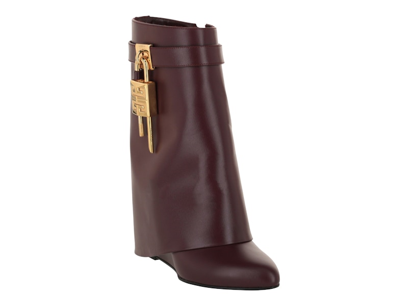 Givenchy Shark Lock Ankle Boots Oxblood Red (Women's)