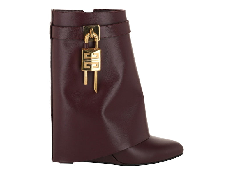 Givenchy Shark Lock Ankle Boots Oxblood Red (Women's)