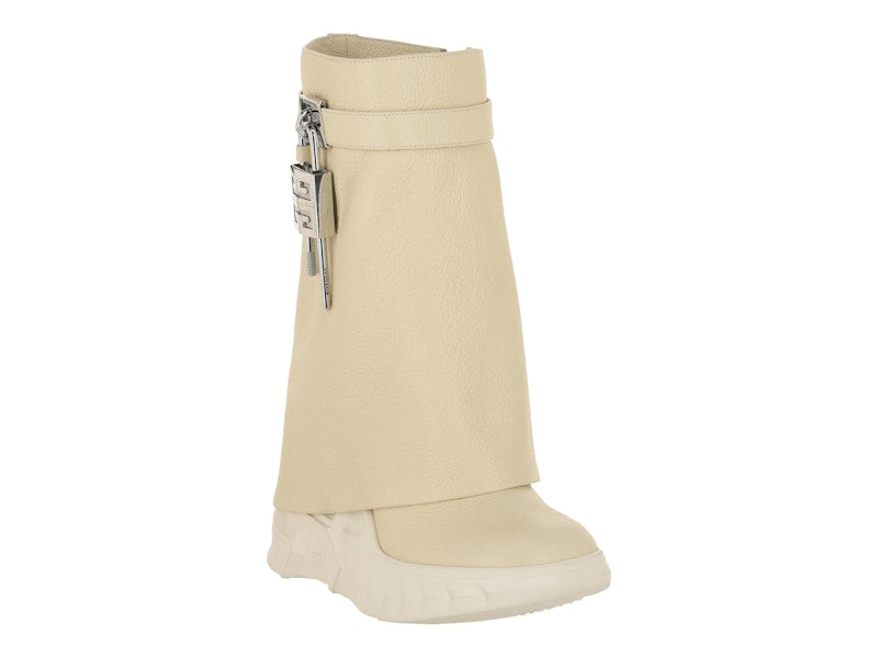 Givenchy Shark Lock Biker Ankle Boots Beige (Women's)
