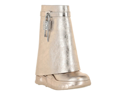 Givenchy Shark Lock Biker Ankle Boots Golden (Women's)