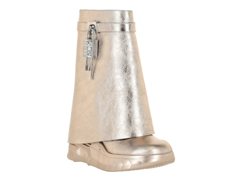 Givenchy Shark Lock Biker Ankle Boots Golden (Women's)