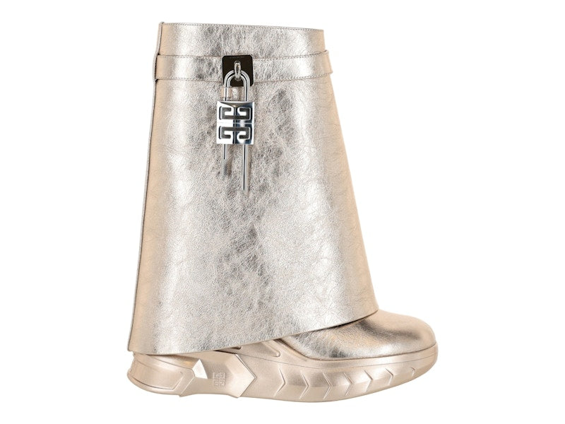 Givenchy Shark Lock Biker Ankle Boots Golden (Women's)