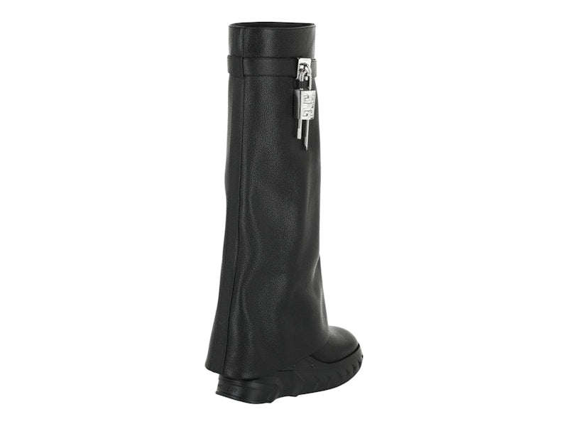 Givenchy Shark Lock Biker Boots Black 3.3" Heel (Women's)