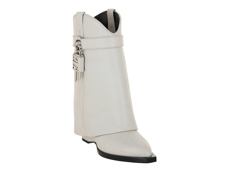 Givenchy Shark Lock Cowboy Ankle Boots Ivory (Women's)