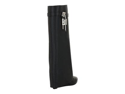 Givenchy Shark Lock Pant Boots Black Grained Leather (Women's)