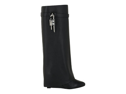 Givenchy Shark Lock Pant Boots Black Grained Leather (Women's)
