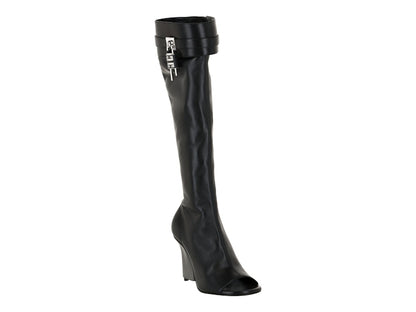 Givenchy Shark Lock Stiletto Open Toe Boots Black (Women's)
