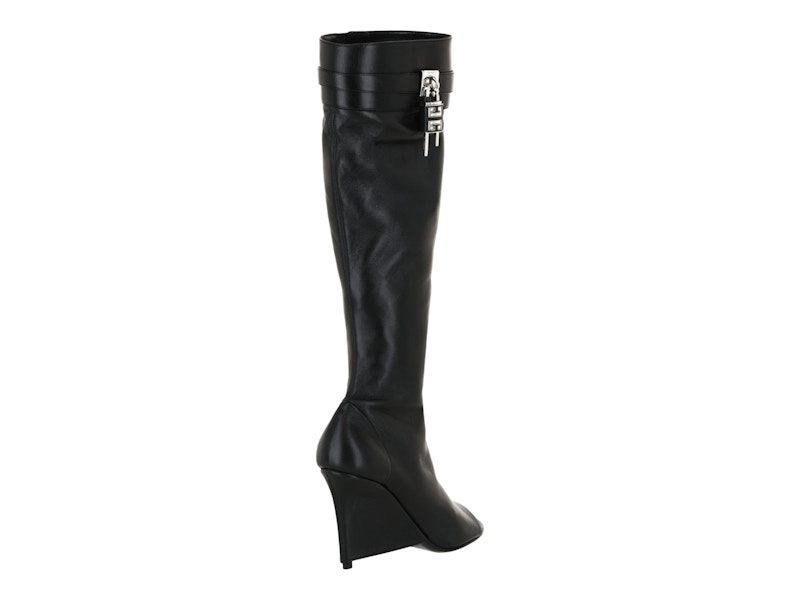 Givenchy Shark Lock Stiletto Open Toe Boots Black (Women's)