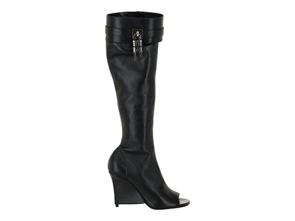 Givenchy Shark Lock Stiletto Open Toe Boots Black (Women's)