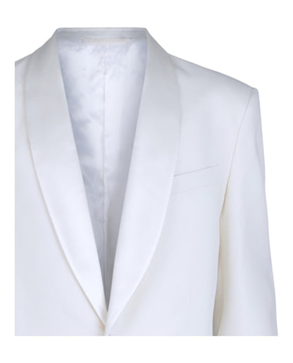 Givenchy Shawl Lapel Woven Jacket White