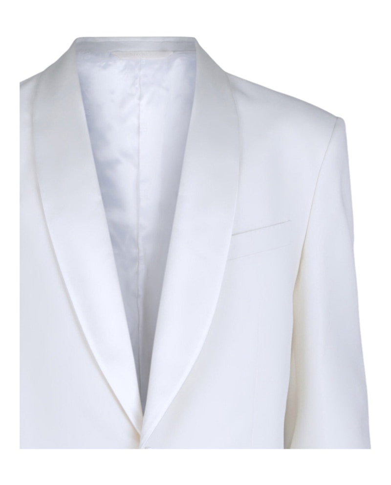 Givenchy Shawl Lapel Woven Jacket White