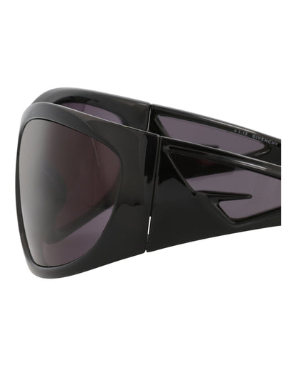 Givenchy Shield-Frame Acetate Sunglasses Black Black Smoke (GV40051I-67-01A)