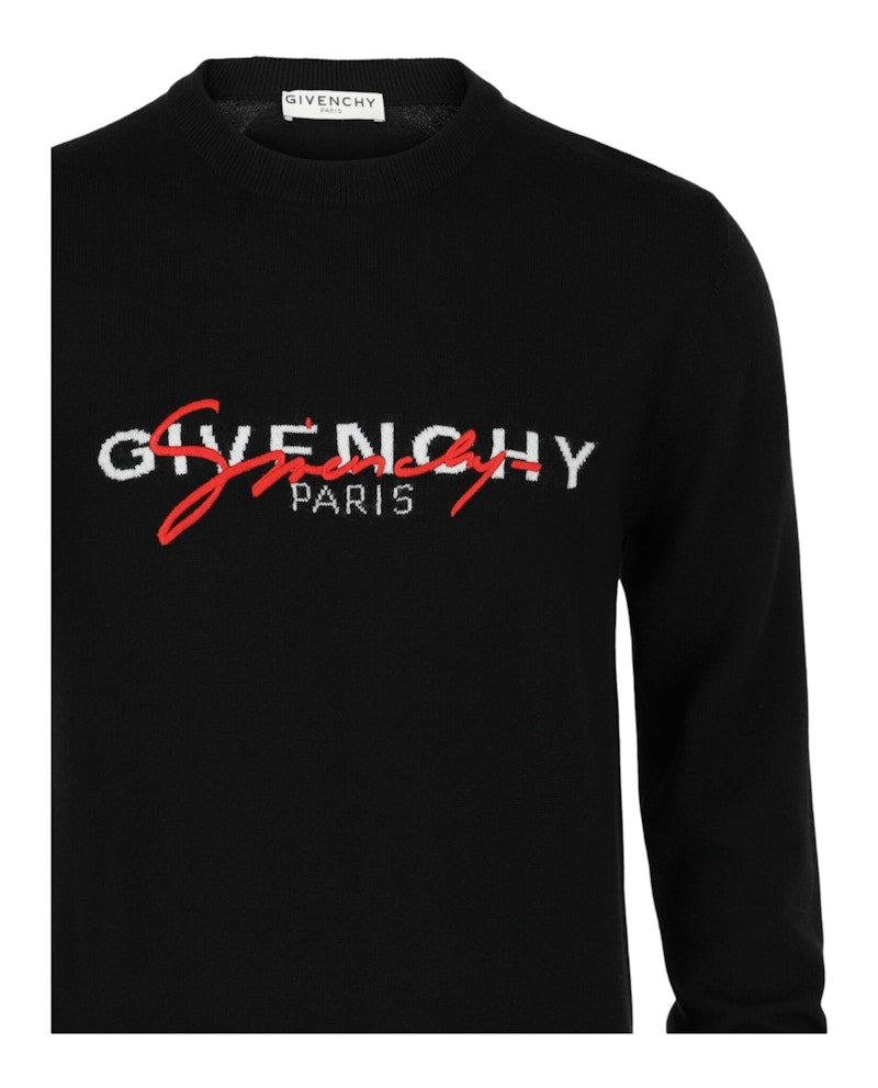 Givenchy Signature Logo Sweater Black Red