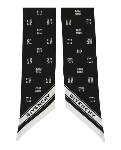 Givenchy Silk Monogram Bandeau Black White