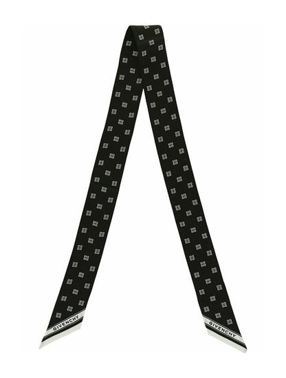 Givenchy Silk Monogram Bandeau Black White