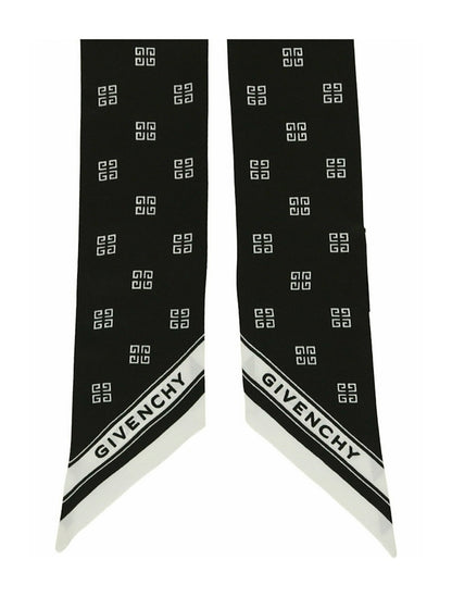 Givenchy Silk Monogram Bandeau Black White