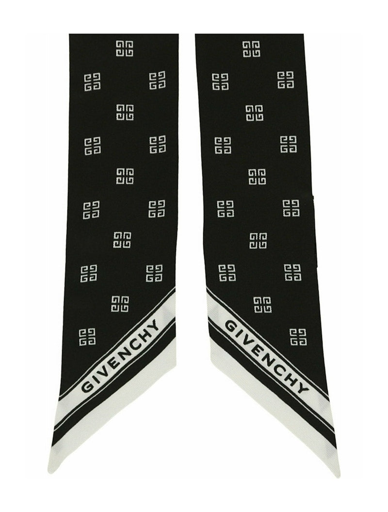 Givenchy Silk Monogram Bandeau Black White