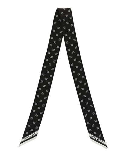 Givenchy Silk Monogram Bandeau Black White