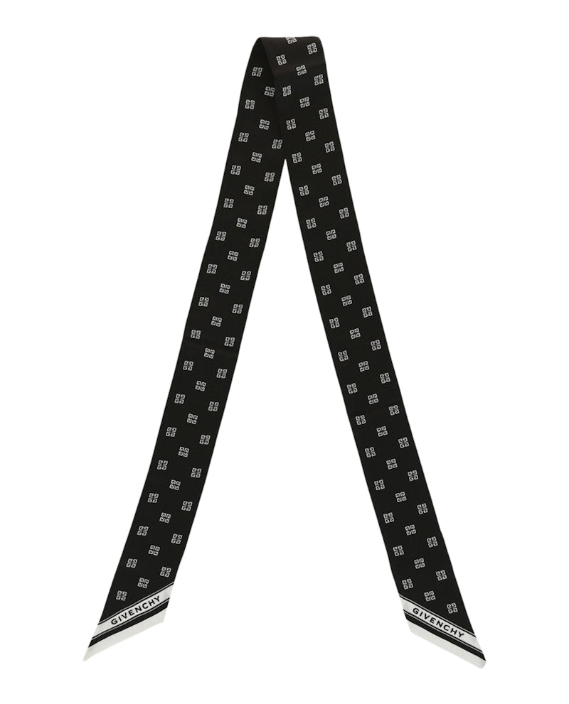 Givenchy Silk Monogram Bandeau Black White