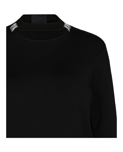 Givenchy Slim Crew Neck Sweater With Crystal Details Black