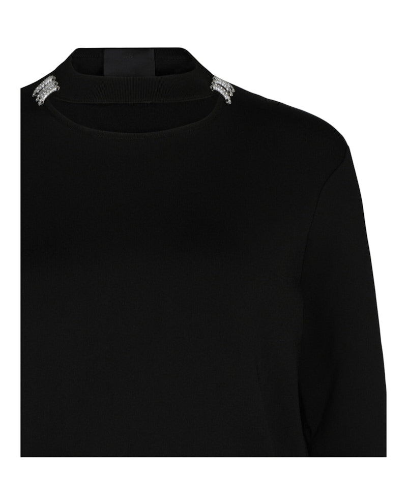 Givenchy Slim Crew Neck Sweater With Crystal Details Black
