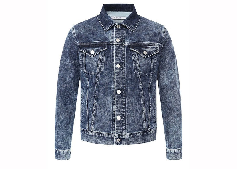 Givenchy Slim Fit Back Logo Denim Jacket Blue
